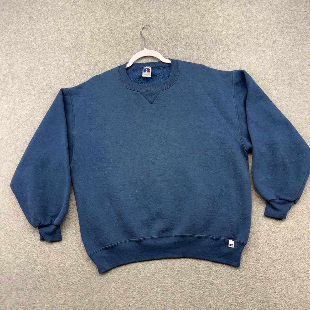 Russell Athletic Men's Large Blue Vintage 90s Faded Crewneck Sweatshirt USA